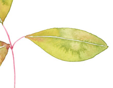 Load image into Gallery viewer, Simple Leaf Painting - Watercolour original, green gold botanical art, nature inspired, hallway art, unique gift, calming artwork