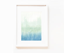 Load image into Gallery viewer, Watercolour Abstract Painting - Blue Green Horizon