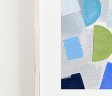 Load image into Gallery viewer, Abstract Original Painting, Geometric Original Art, Small Original Painting, Acrylic Abstract Art, Blue Green and Grey Geometric Shapes Art