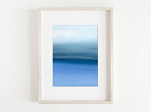 Load image into Gallery viewer, ORIGINAL 5 x 7 watercolor painting, original watercolour landscape art, semi abstract landscape painting, calming blue landscape original
