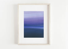 Load image into Gallery viewer, ORIGINAL watercolour landscape painting, blue and purple abstract landscape, original watercolor painting, dark landscape painting
