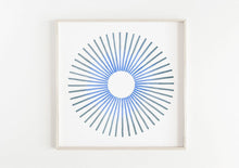 Load image into Gallery viewer, Abstract Geometrical Print - Blue Circle Artwork, contemporary abstract watercolour wall art
